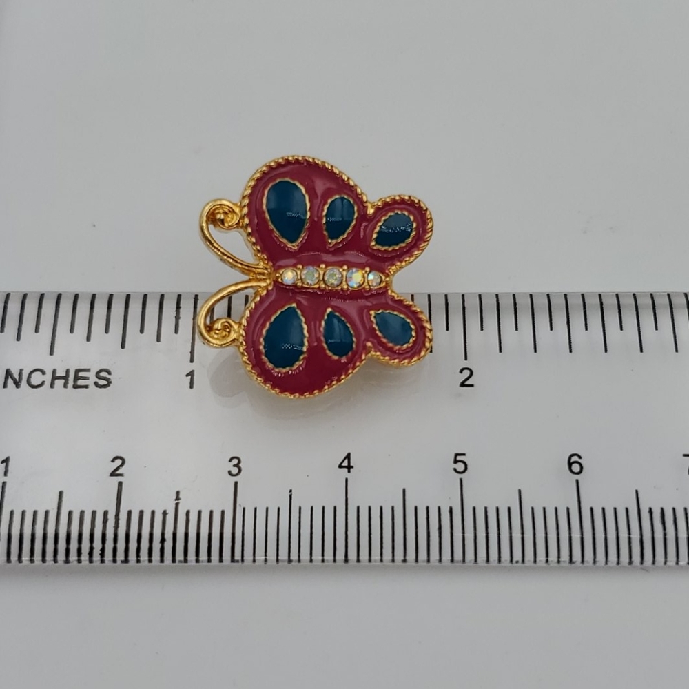 NWT- Betsey Johnson Pink & Blue Butterfly Earrings - Picture 7 of 7